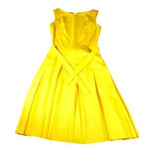Vintage 60's Union Made Belted A-Line Full Pleated Bottom Halter Dress USA S